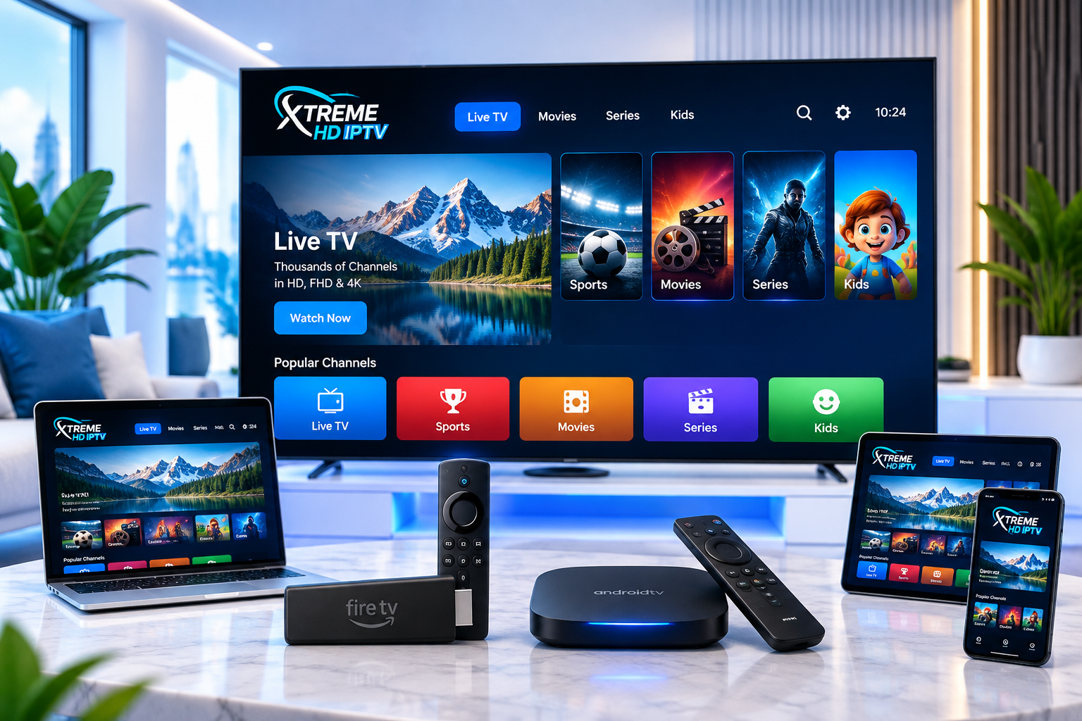 XTREME HD IPTV streaming on supported TV devices